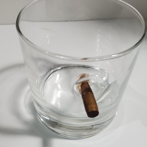 Whiskey rocks Glass bullet shooting in the side BenShot barware Mancave - Picture 4 of 8